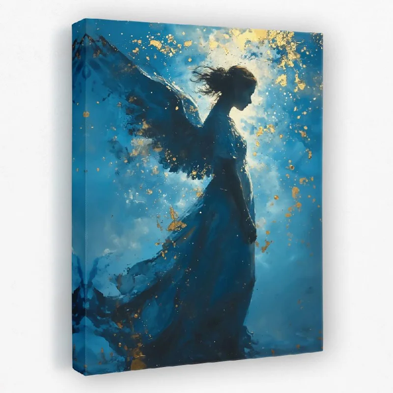 Contemporary geometric floral wall art for modern-Sapphire Angel