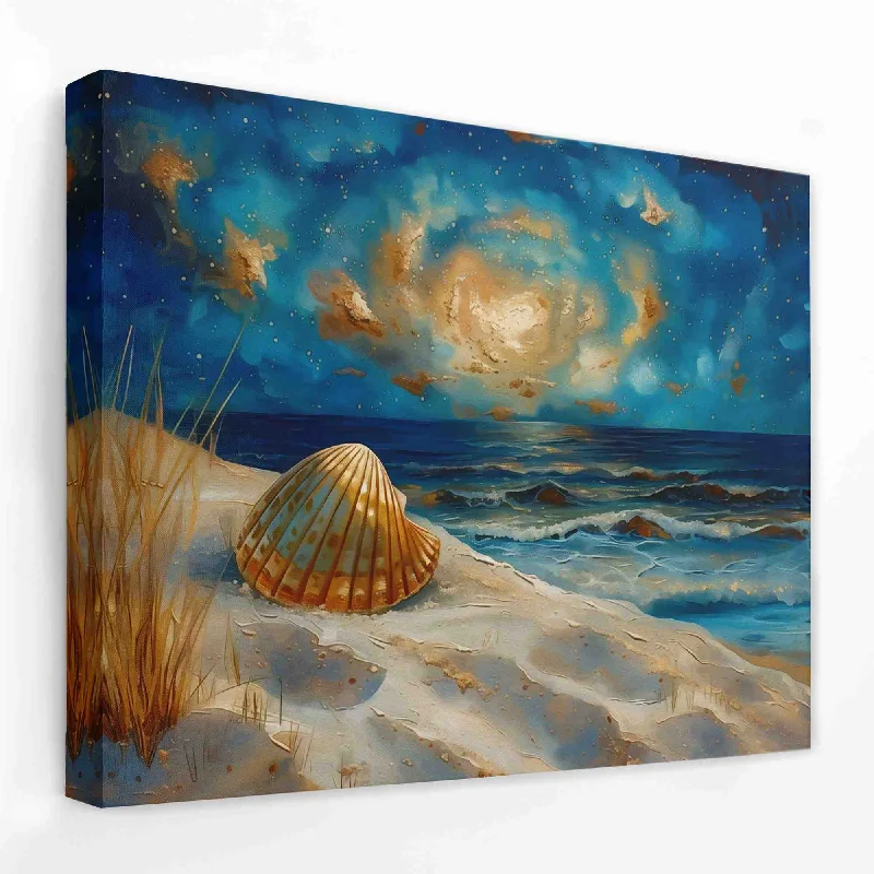 Modern black wall art for striking look-Seashell Beach