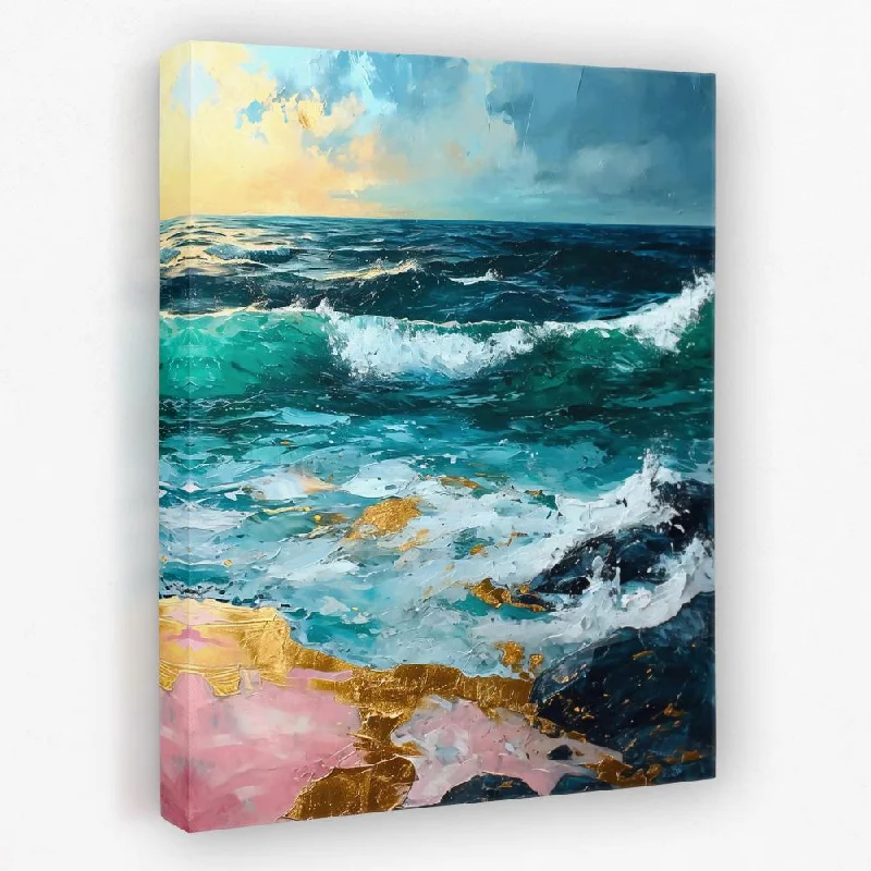 Rustic farmhouse animal canvas wall art for warmth-Seaside View