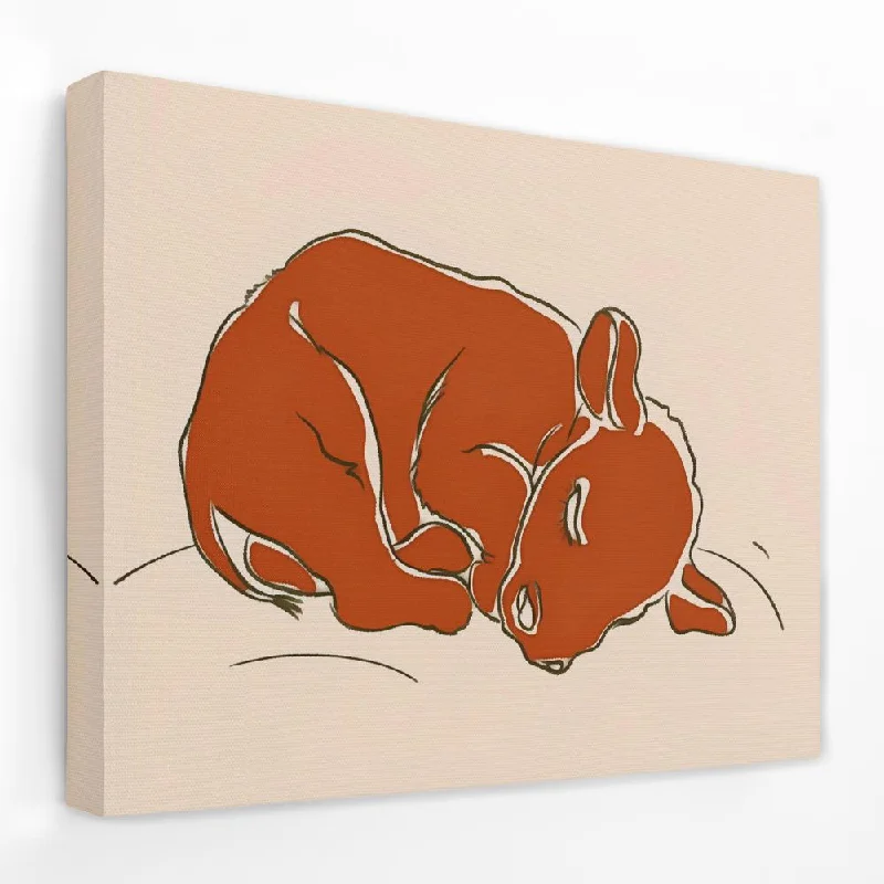 Minimalist white abstract wall art for calm-Sleeping Calf