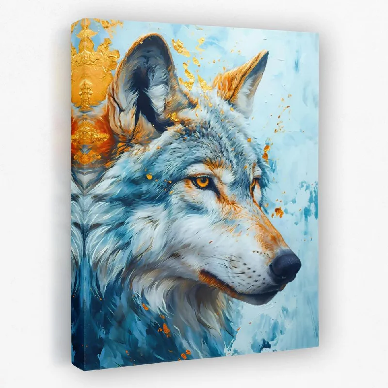 Modern animal wall art for trendy decor-Snowy Wolf