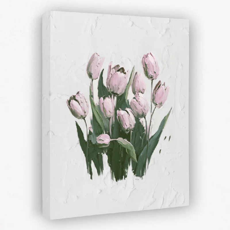 Minimalist black and white wall art for sleek-Soft Tulips