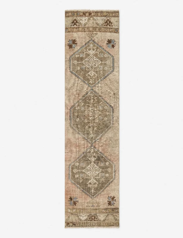 Rustic wooden floral canvas wall art for depth-Solana Vintage Runner Rug, 2'6" x 10'9"