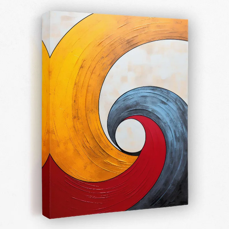 Contemporary blue abstract wall art for calm-Spiraling Waves