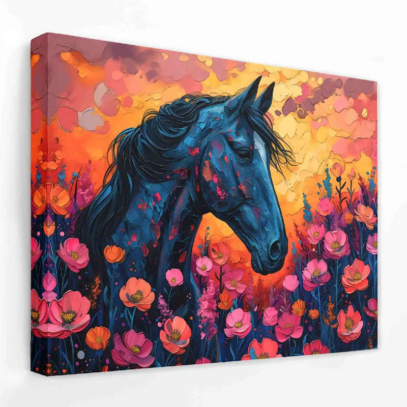 Small luxury floral wall art for subtlety-Stallion's Spirit