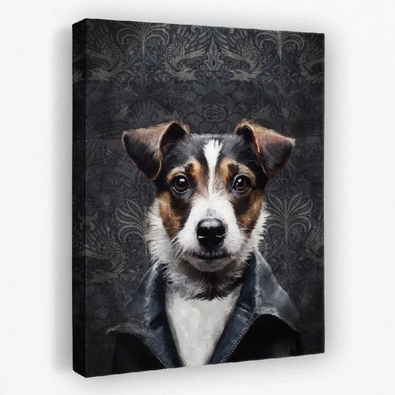 Rustic wooden abstract wall art for contrast-Stylish Doggy