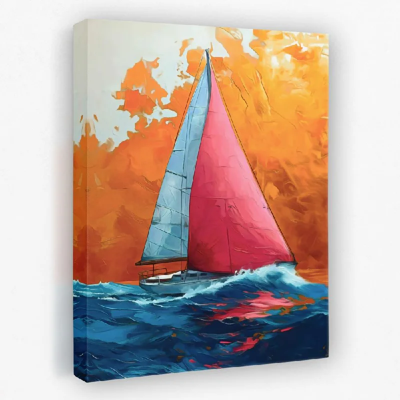 Boho style geometric wall art for eclectic-Sunset Sailing