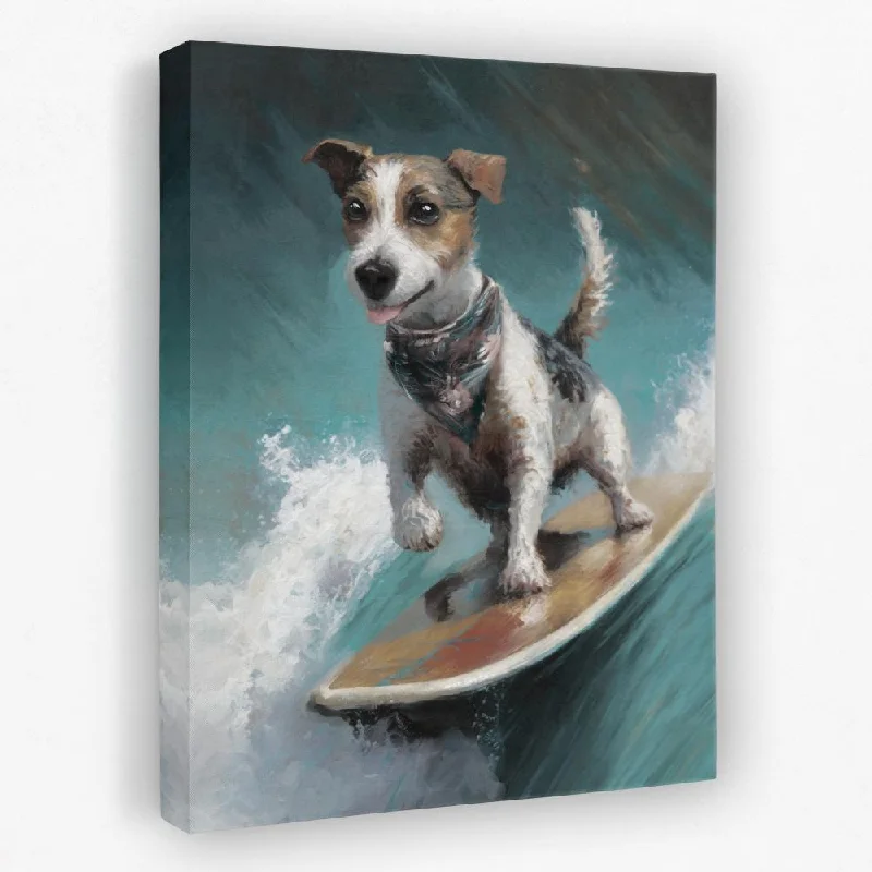 Small geometric wall art for desk space-Surf Dog