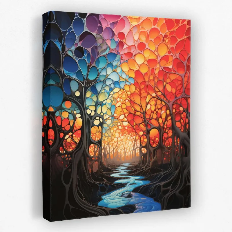 Modern black abstract wall art for contrast-Surrealism Stream