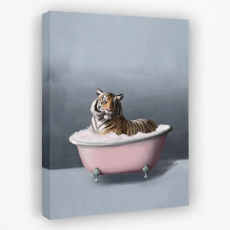 Vintage landscape wall art for nostalgia-Tiger In The Bath