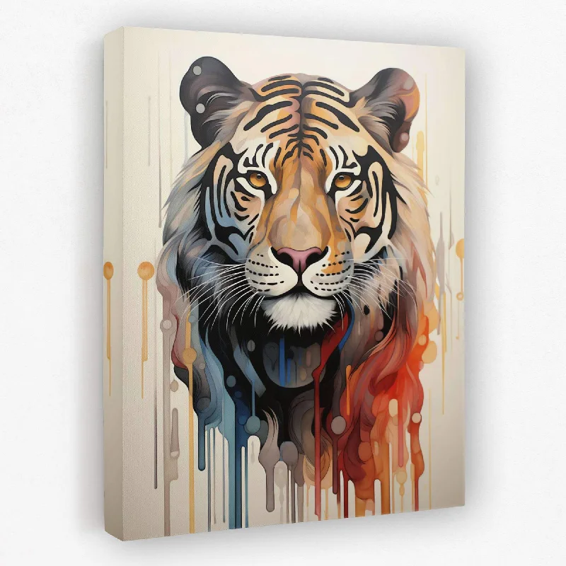 Large floral abstract wall art for drama-Tiger Watercolor