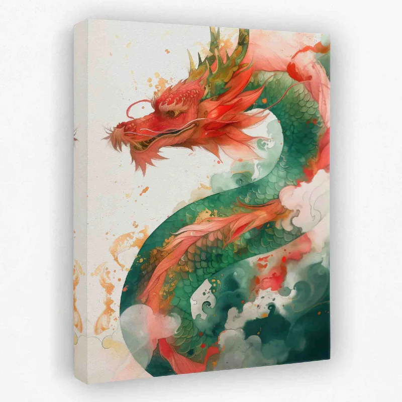 Nature inspired canvas wall art for calm-Traditional Dragon