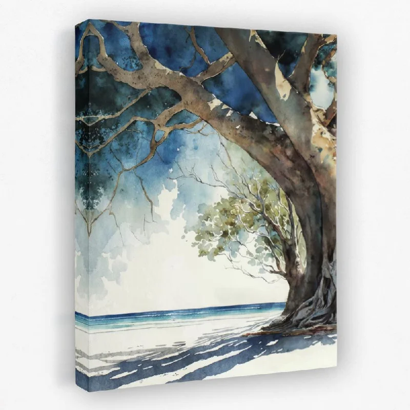 Small abstract wall art for bathroom-Tree by the Ocean