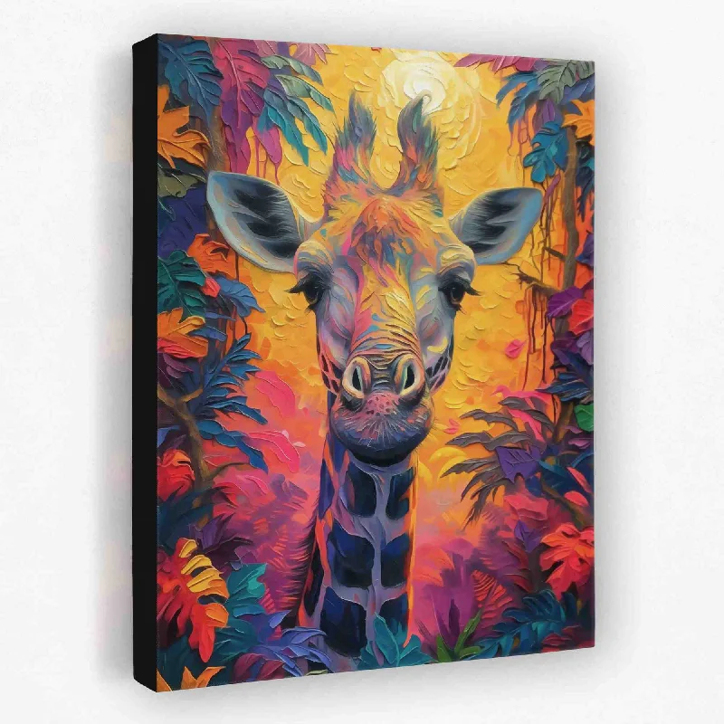 Modern colorful wall art for bold decor-Trippy Giraffe