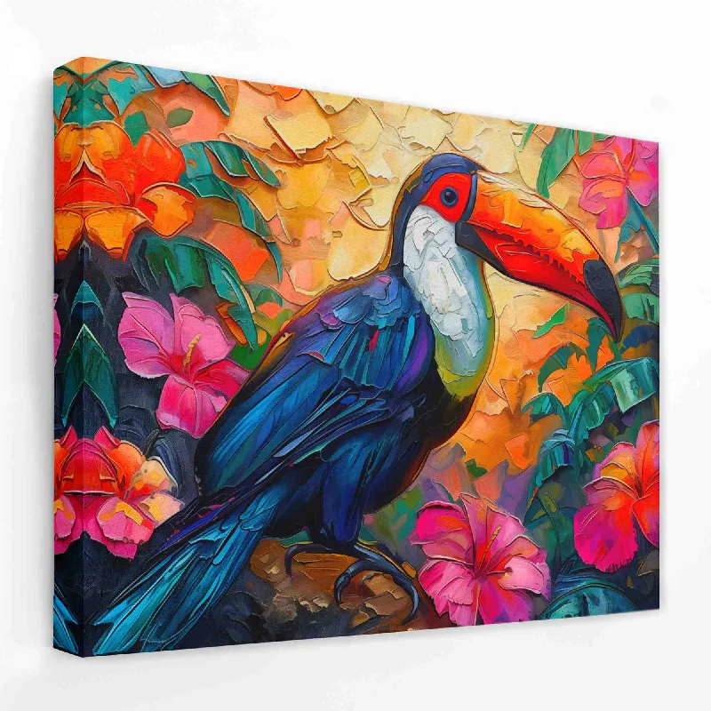 Large modern abstract wall art for wow factor-Tropical Bird