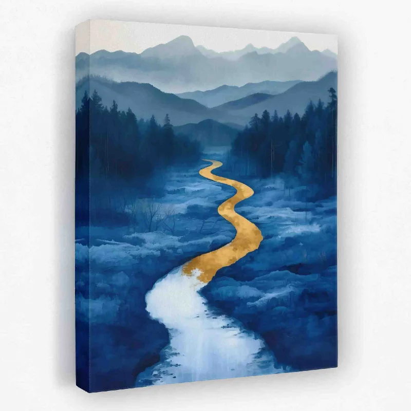 Large modern animal canvas wall art for bold-Twisted River