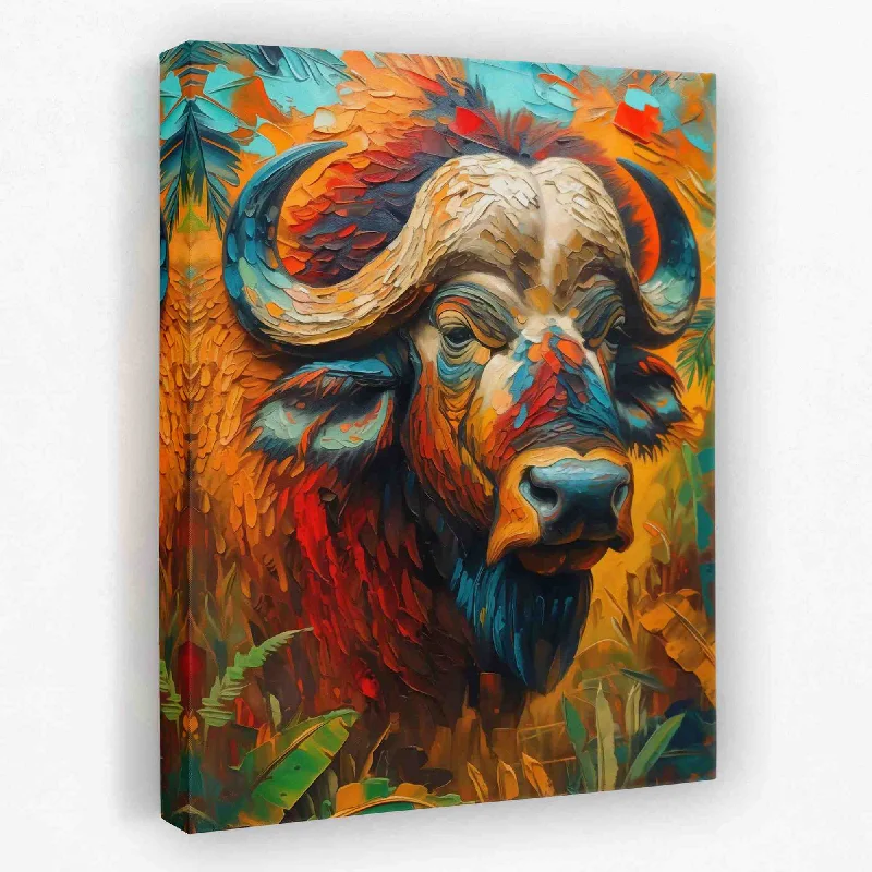 Modern colorful animal wall art for pop-Vibrant Bison