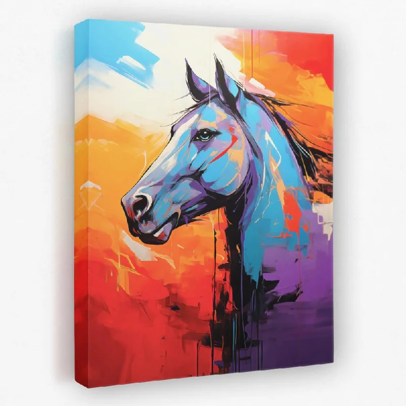 Nature inspired abstract canvas wall art for vibe-Vibrant Stallion