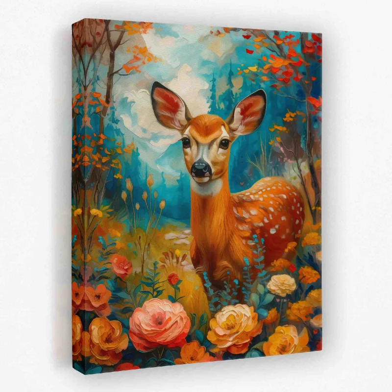 Handmade landscape canvas wall art for craft-Watercolor Fawn