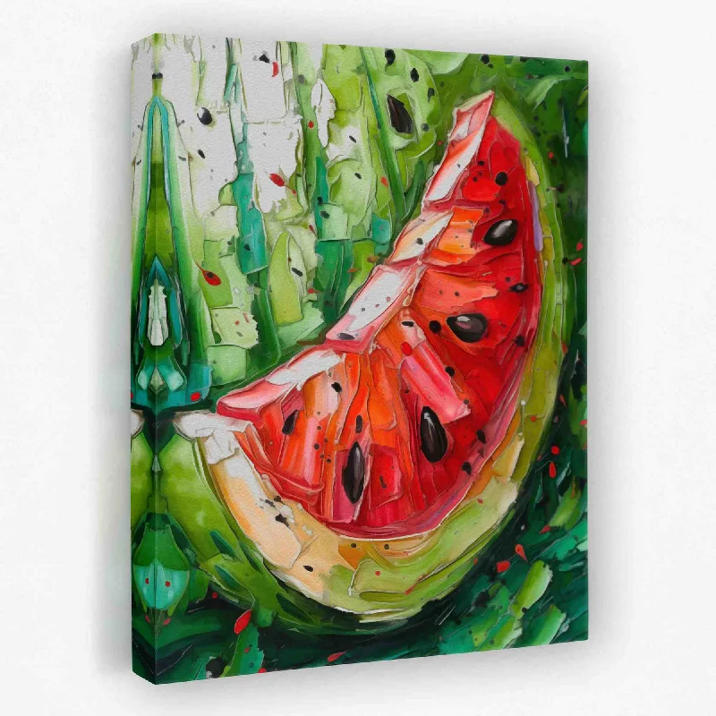 Large abstract floral wall art for statement-Watercolor Watermelon