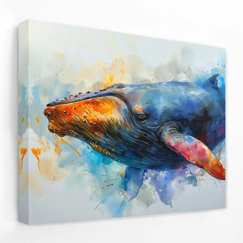 Contemporary animal wall art for fun-Watercolor Whale