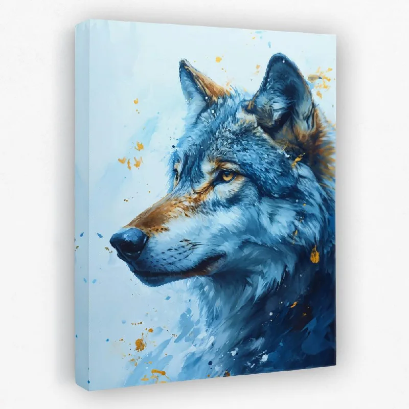 Rustic wooden landscape wall art for depth-Watercolor Wolf