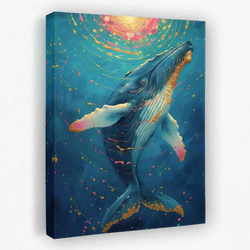 Custom watercolor geometric wall art for art-Whale Music