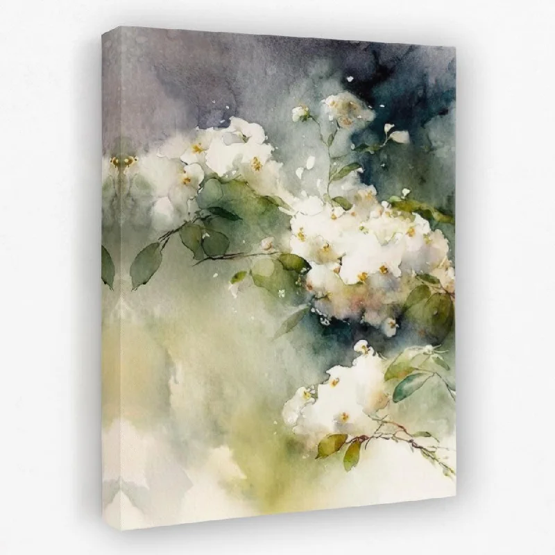 Small rustic animal wall art for cozy-White Abstract Flowers