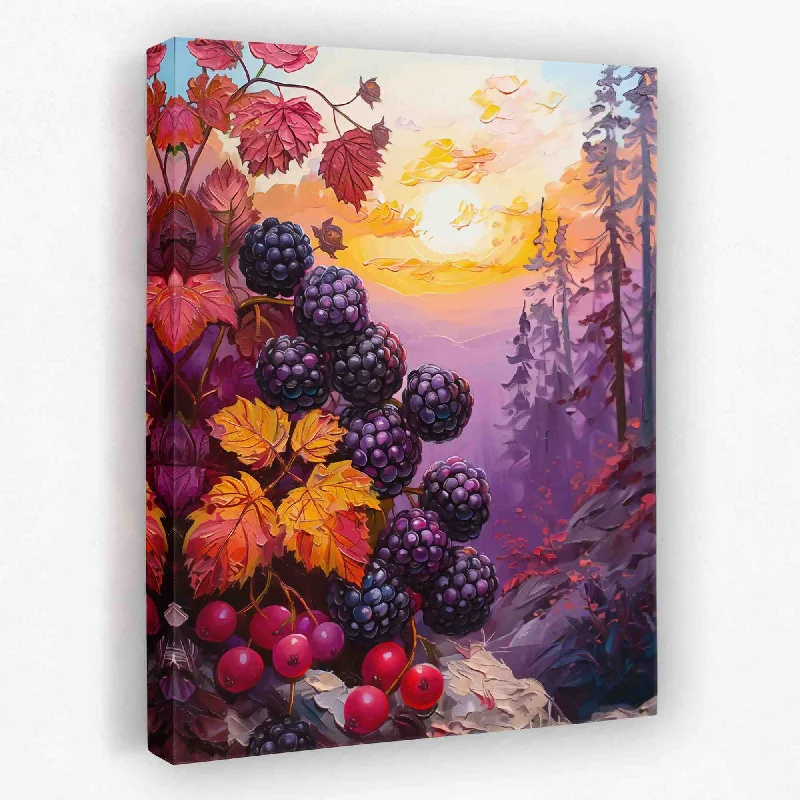 Custom abstract floral wall art for personal-Wild Berries