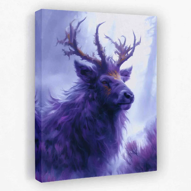 Minimalist white animal canvas wall art for sleek-Winter Nomad