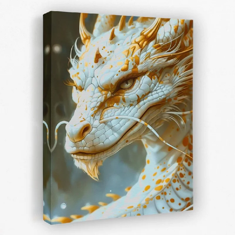 Minimalist white wall art for clean look-Wise Dragon