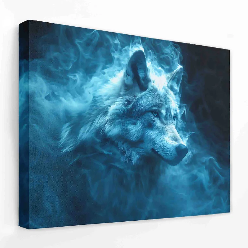 Small geometric canvas wall art for subtlety-Wolf Ghost