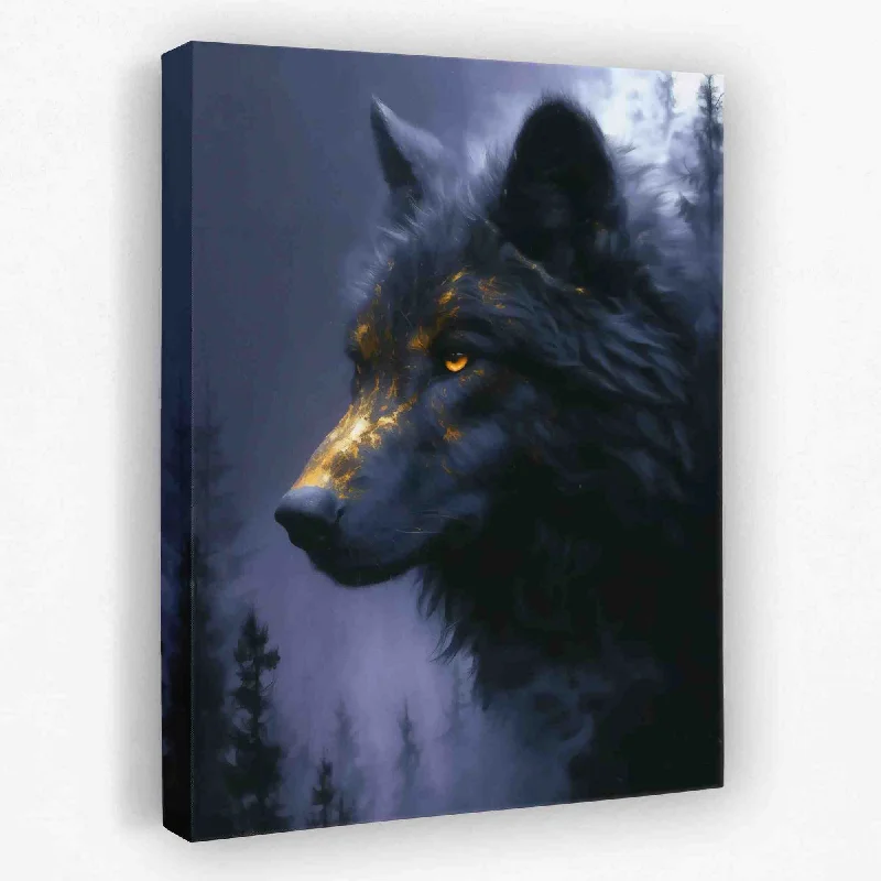 Boho style geometric canvas wall art for texture-Wolf in Fog