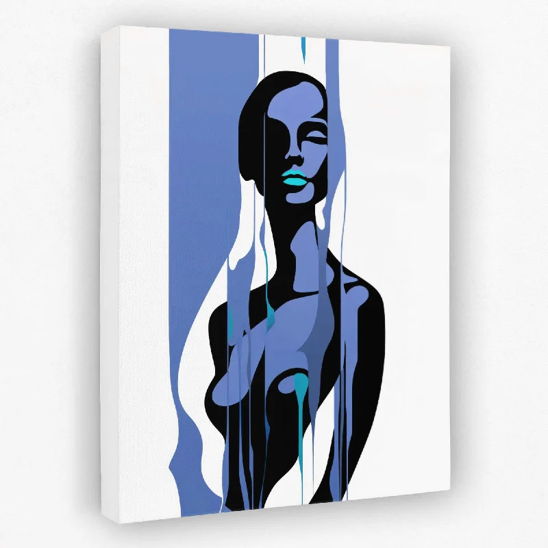 Custom watercolor animal wall art for creativity-Woman's Blue Form