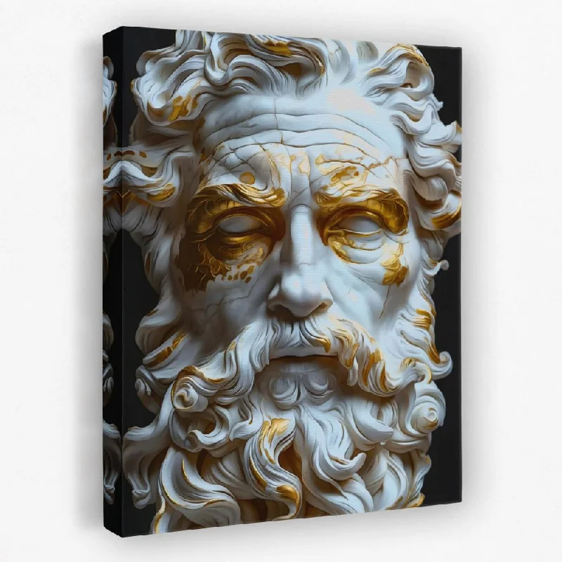 Abstract blue wall art for serene feel-Zeus Bust